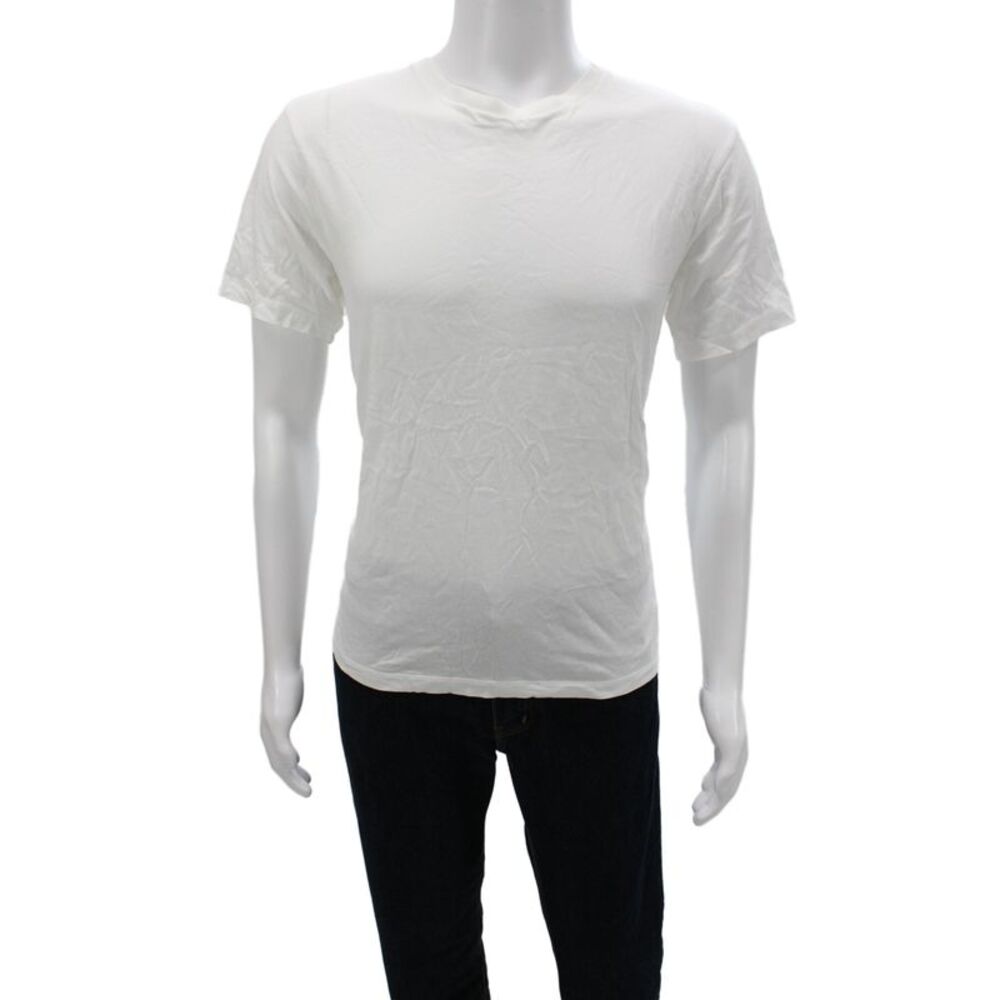 J Crew Mens Basic White Cotton Crew Neck T-Shirt Size M